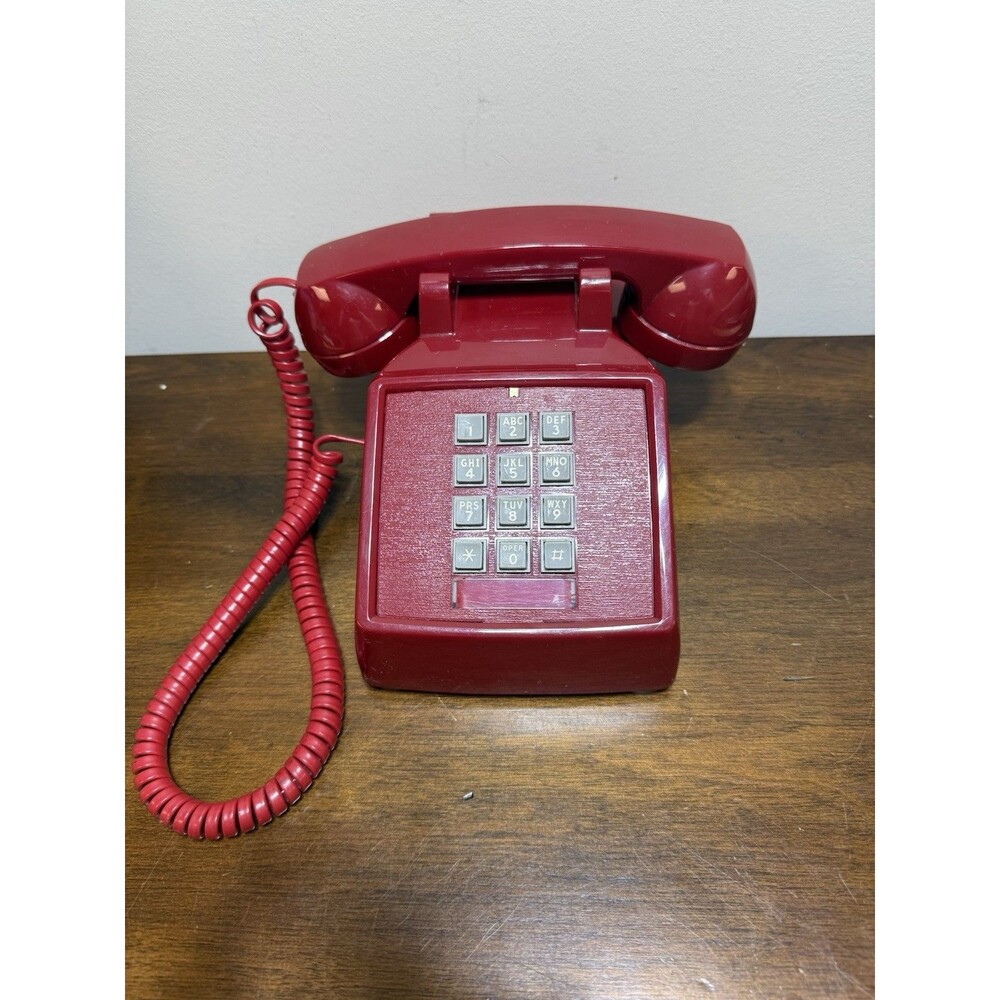 Cortelco 250047-VBA-20M Desk w/ Volume RED 2500-V-RD Touch Tone Vintage